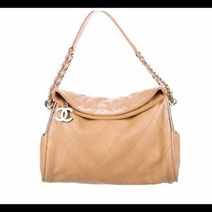 Chanel soft camel lambskin hobo